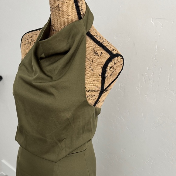 Elliatt Camo Satin Draped Asymmetric Women's Halter Dress Sz S - Picture 2 of 7